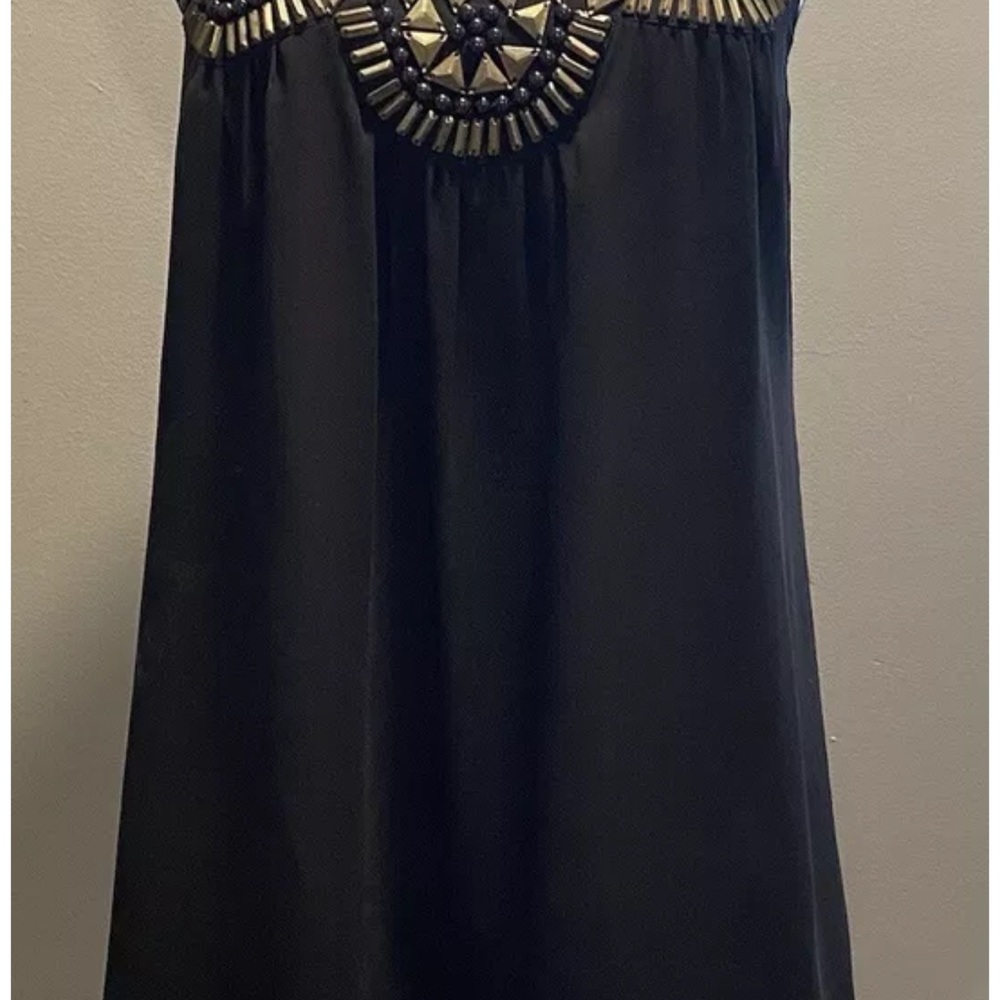 Black Sleeveless Dress with Adornments